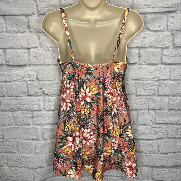 Swim Solutions Blush Pink Floral Swimdress One Piece Size 10 Slimming Empire New - Picture 4 of 6